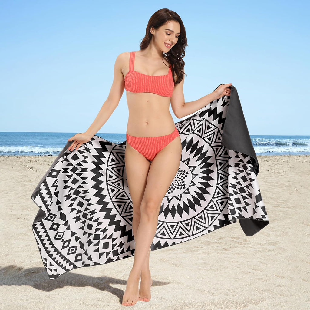 Microfiber Beach Towels Oversize Quick Dry Towel [1 or 4 Pack] - Travel Beach Towel for Swimming Pool, Sand Free