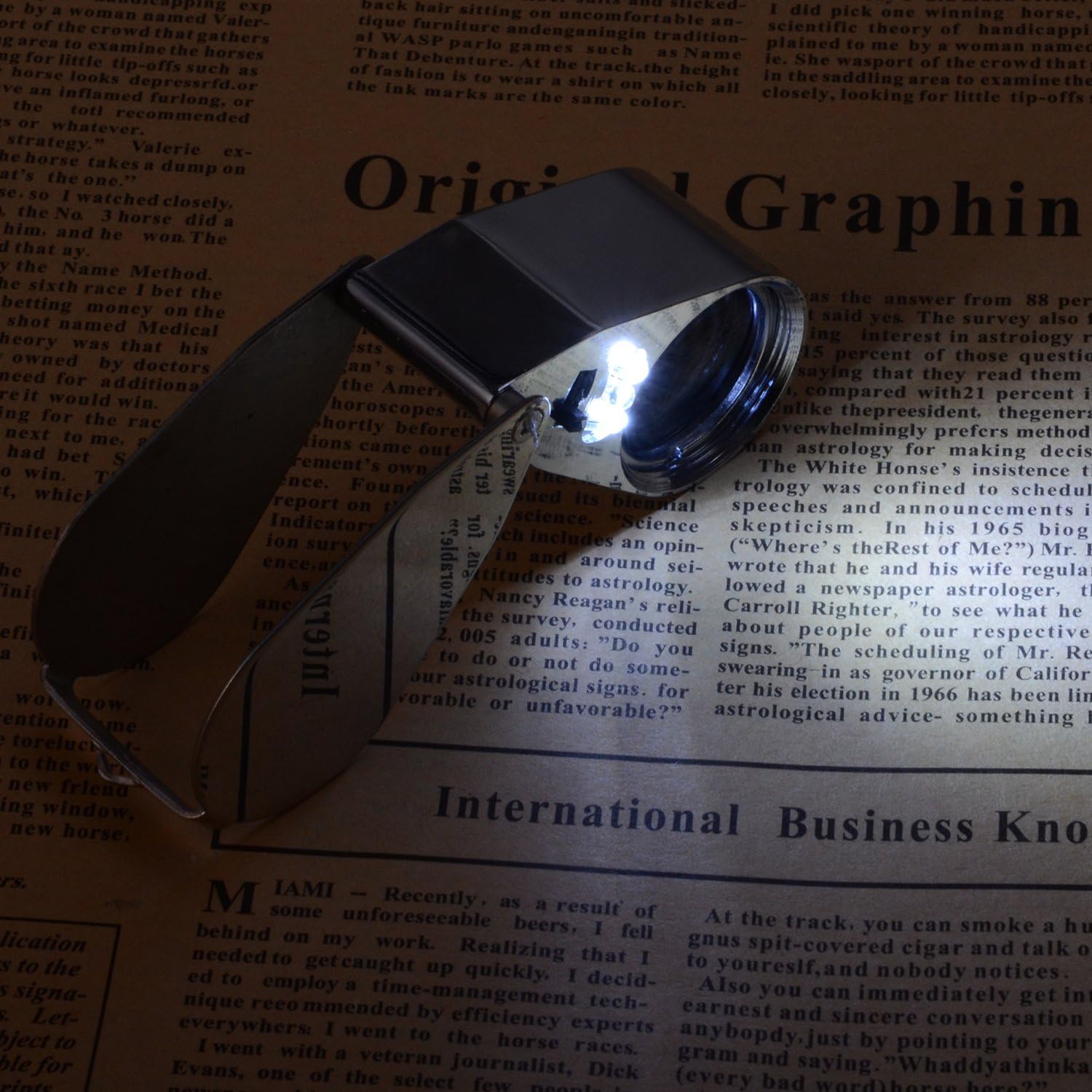 40X Full Metal Illuminated Jewelry Loop Magnifier, XYK Pocket Folding Magnifying Glass Jewelers Eye Loupe with