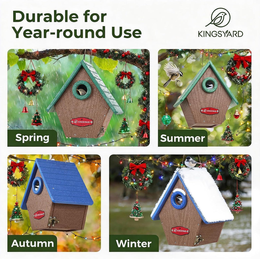 Recycled Poly Lumber Bird House with Predator Guard for Wrens