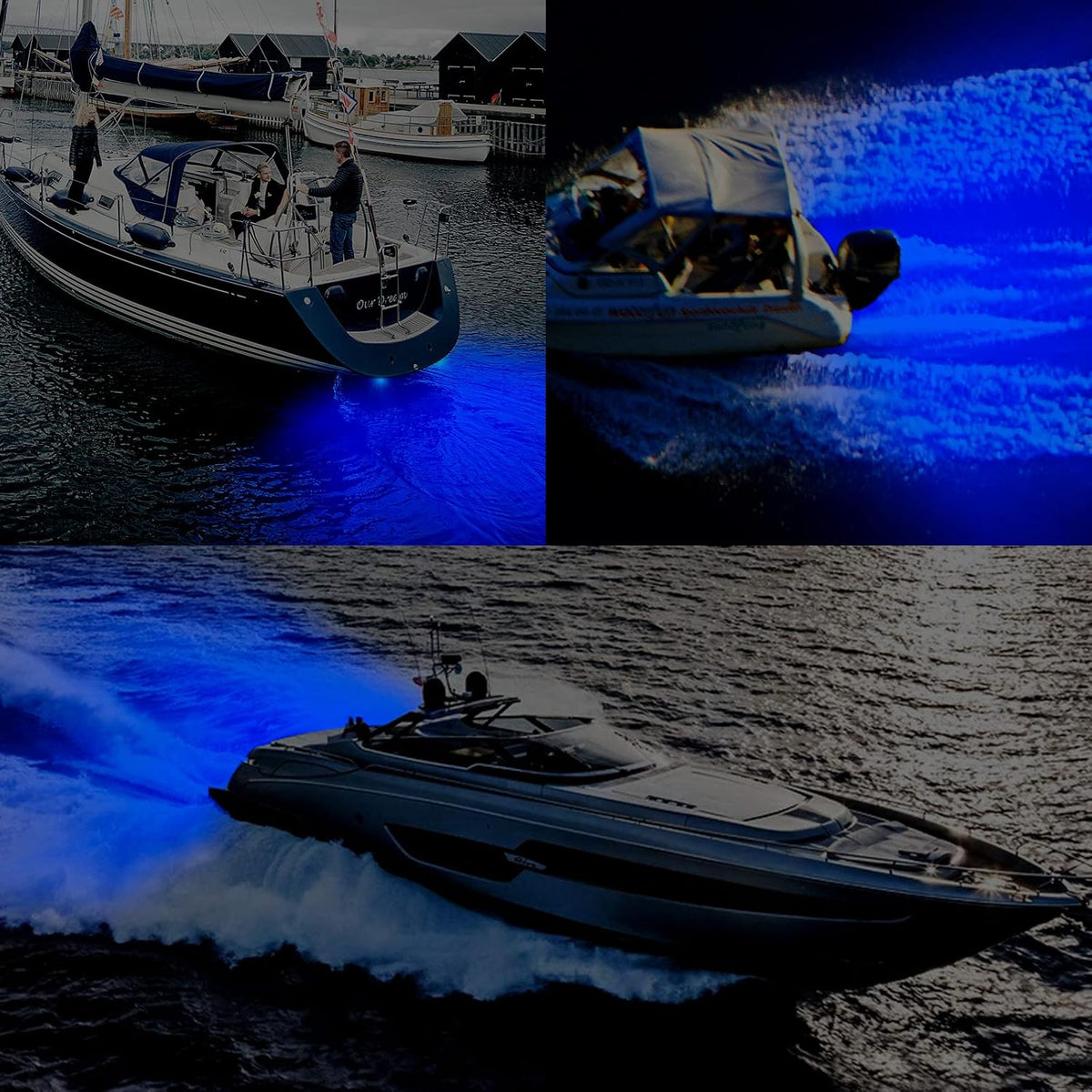 UCINNOVATE 2X 6.9” Marine LED Boat Light, 84LED Waterproof Transom Lights