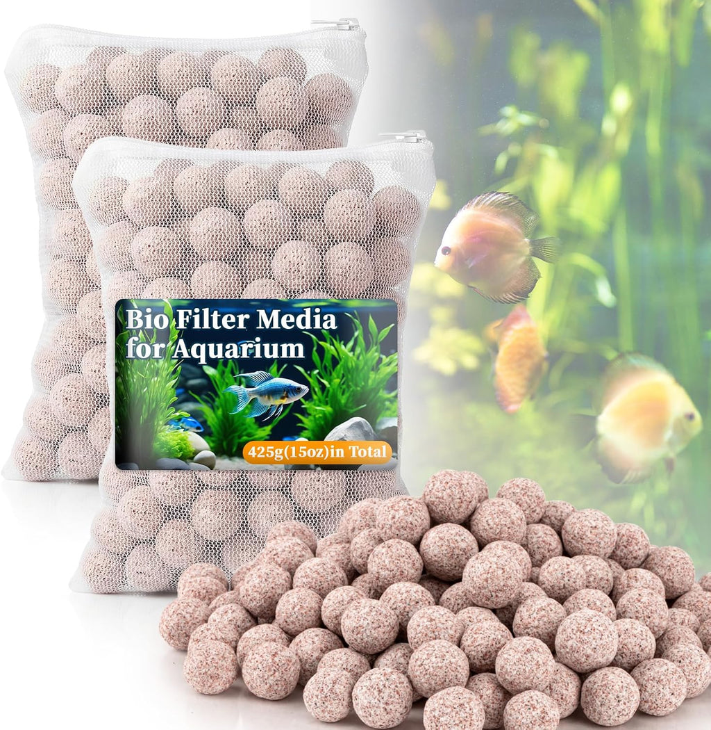 15oz Ceramic Bio Balls - Aquarium Fish Tank Filter Media for Sump Pond | Nano-Tech Bio-Spheres Filter Biomedia Balls