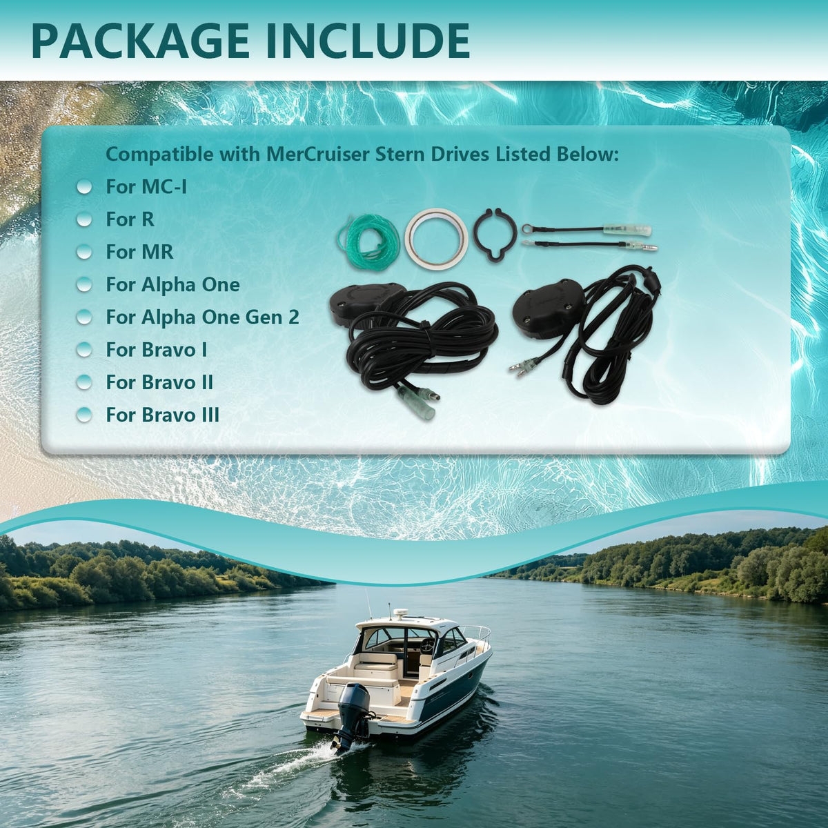 Qblahip Marine Trim Sender and Limit Kit Replacement for Sierra 18-7633 and for Mercruiser 88678A4, 88678A5, 96863A15