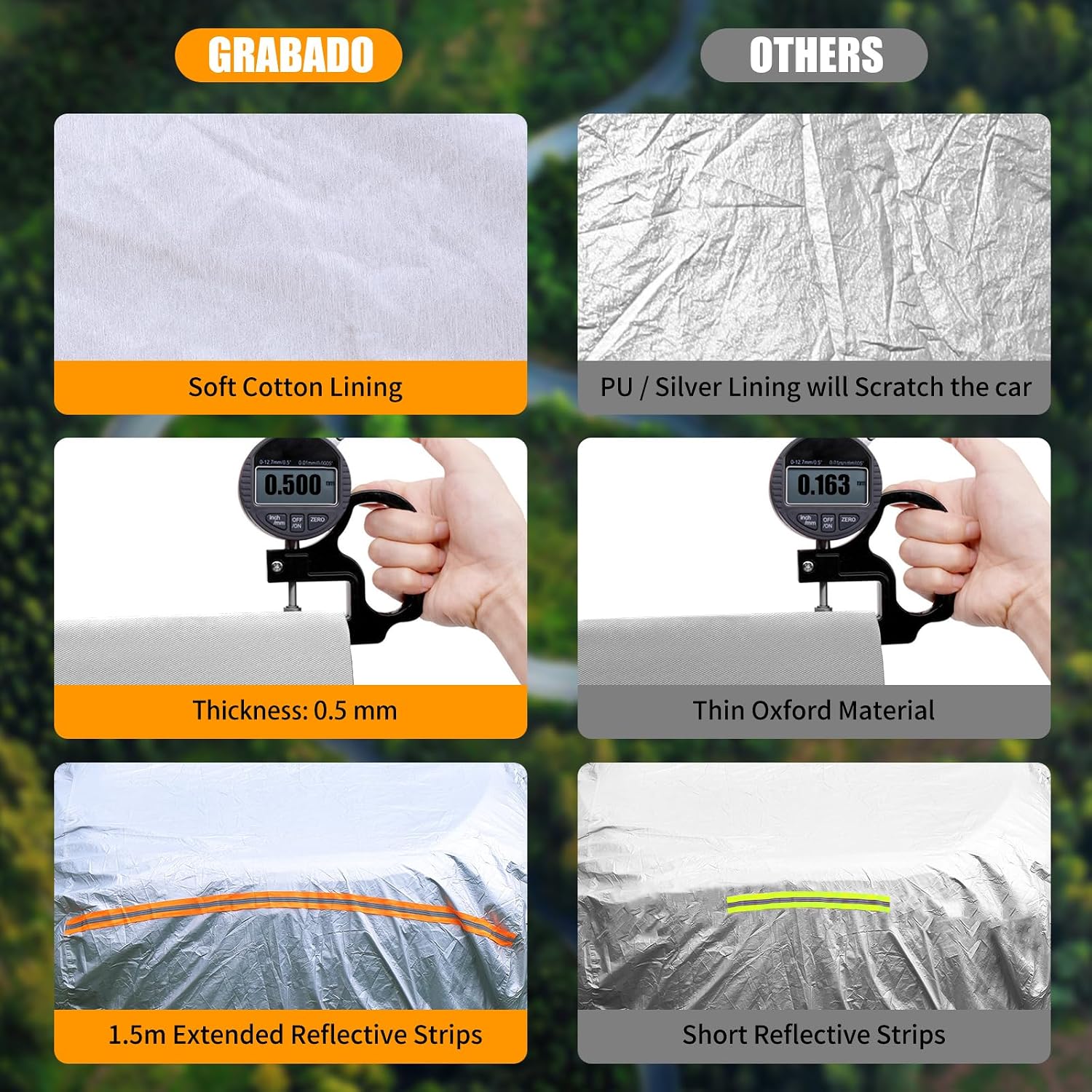 8 Layers Car Cover Waterproof All Weather,Outdoor Car Cover Rain Sun Protection for Car with Zipper Cotton, Universal