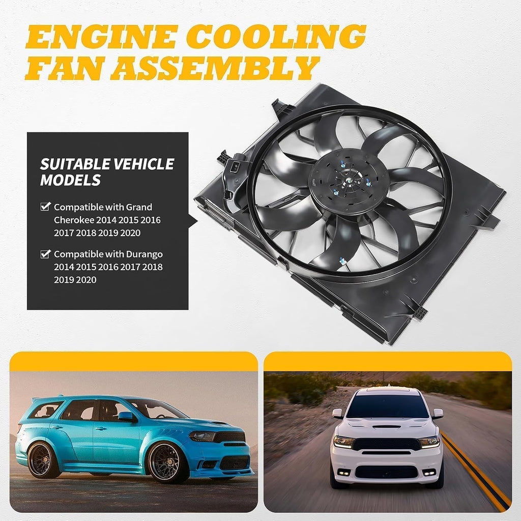 Radiator Cooling Fan Compatible with Grand Cherokee 2014-2021