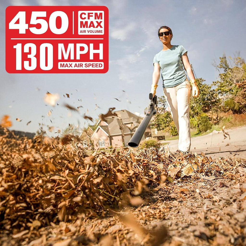 20V Cordless Leaf Blower, Lightweight Electric Blower | Includes 2 x 4.0Ah batteries and charger for leaves, patio
