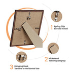 Picture Frames set of 19, Including 8x10, 5x7, 4x6 Brown Frame
