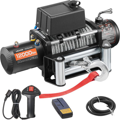 Electric Winch 12000 lbs 12V DC Truck Winch 0.36in x 85ft Steel Cable