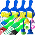 Kids Paint Brushes, 12 Pack Washable Painting Brushes for Toddlers Kids Early Learning Toys Foam Roller Sponge Arts