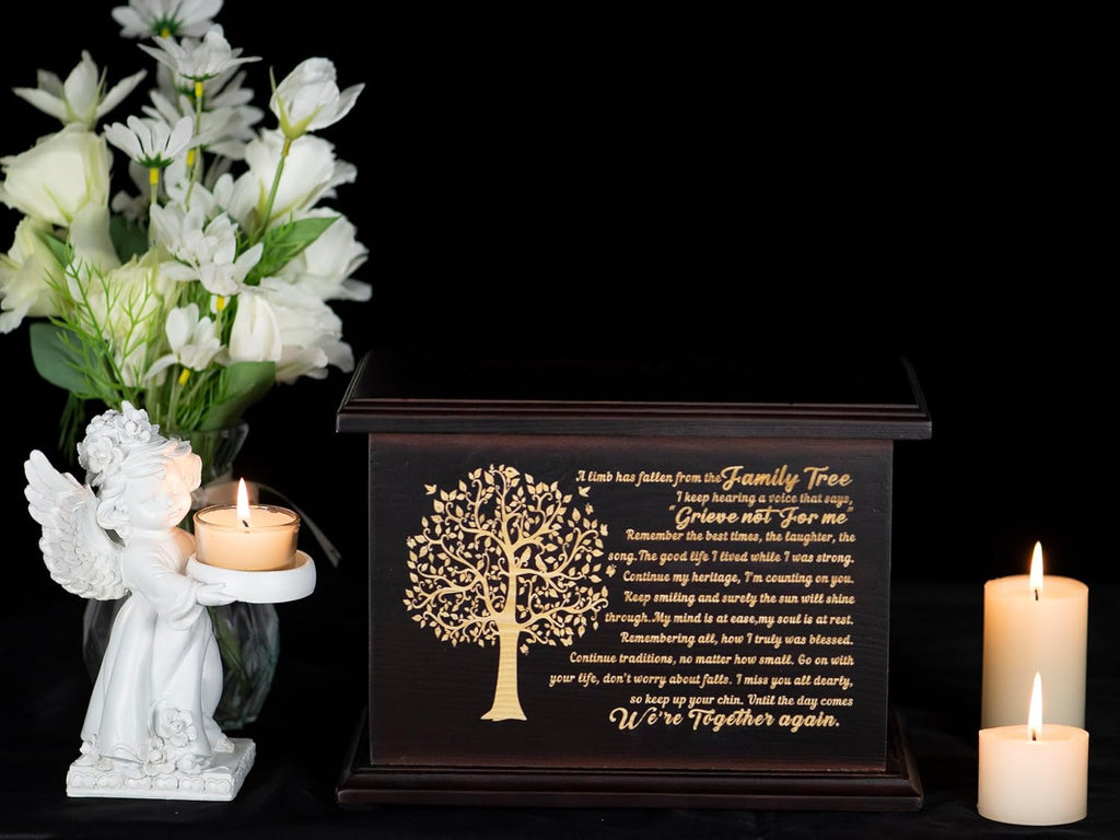 Cremation Urns for Ashes Wooden Urn Memorial Urn for Human Ashes Adult Male Female Large Burial Funeral Wood Urns