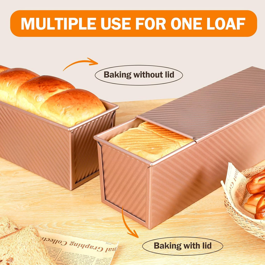 Pullman Loaf Pan with Lid, 13x4, Nonstick Sandwich Bread Loaf Pan