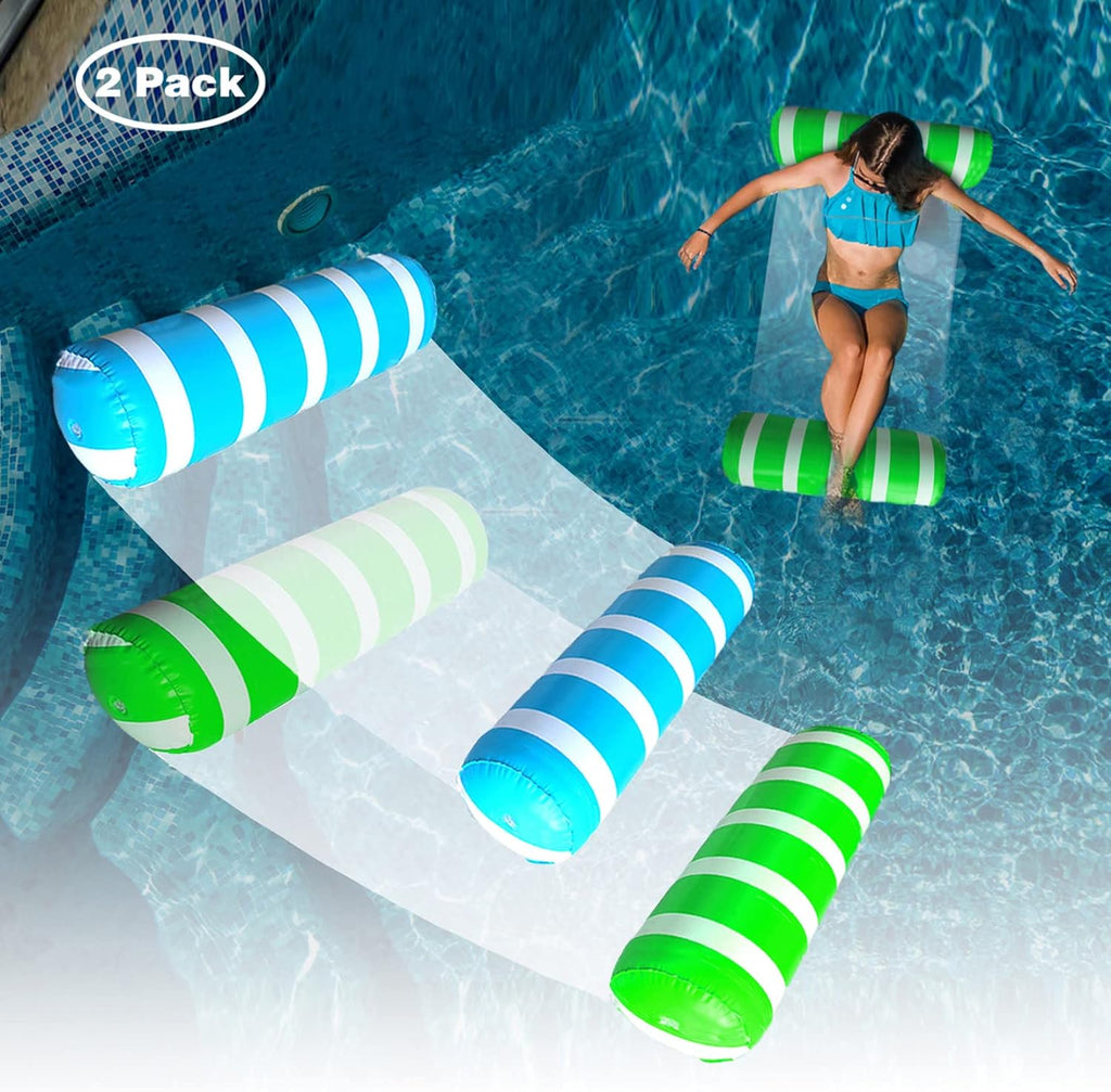Inflatable Pool Floats Adult Size Water Hammock,Pool Rafts Lounge Chairs Floating,4-in-1 Multi-Purpose Pool Floaties