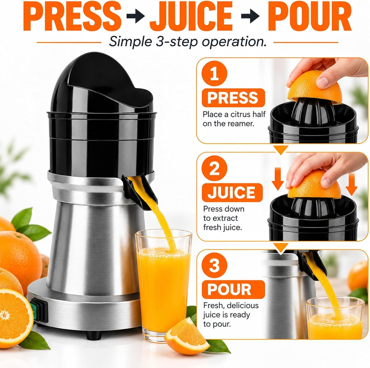 Commercial Electric Citrus Juicer Machine