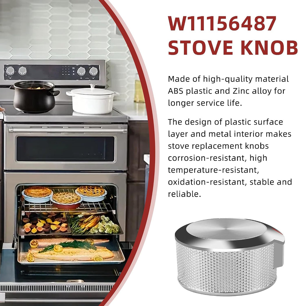 AMI PARTS W11156487 Cooktop Range/Oven Knobs Fit for Kitchen-aid Whirl-Pool