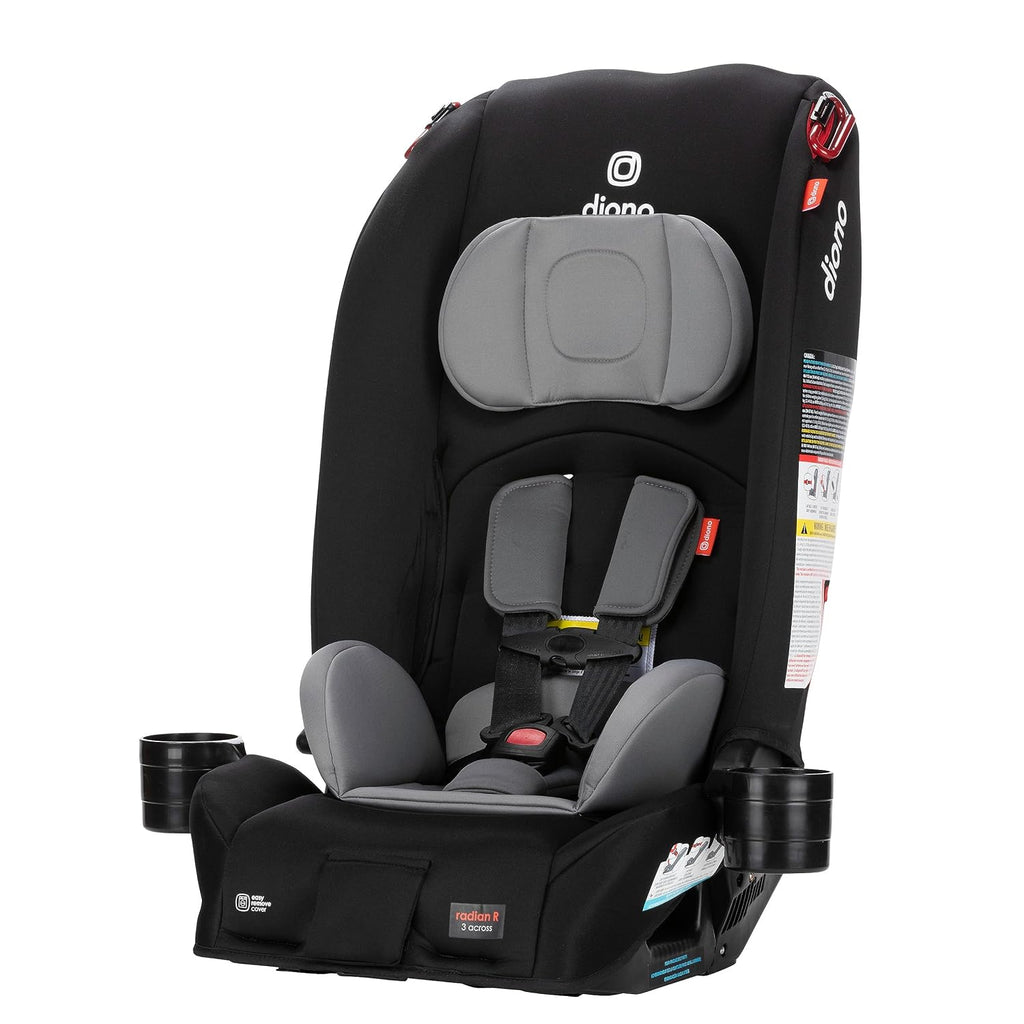 Radian 3R, All-in-One Convertible Car Seat, Rear and Forward Facing, 10 Years 1 Car Seat, Slim Fit 3 Across, Black Storm