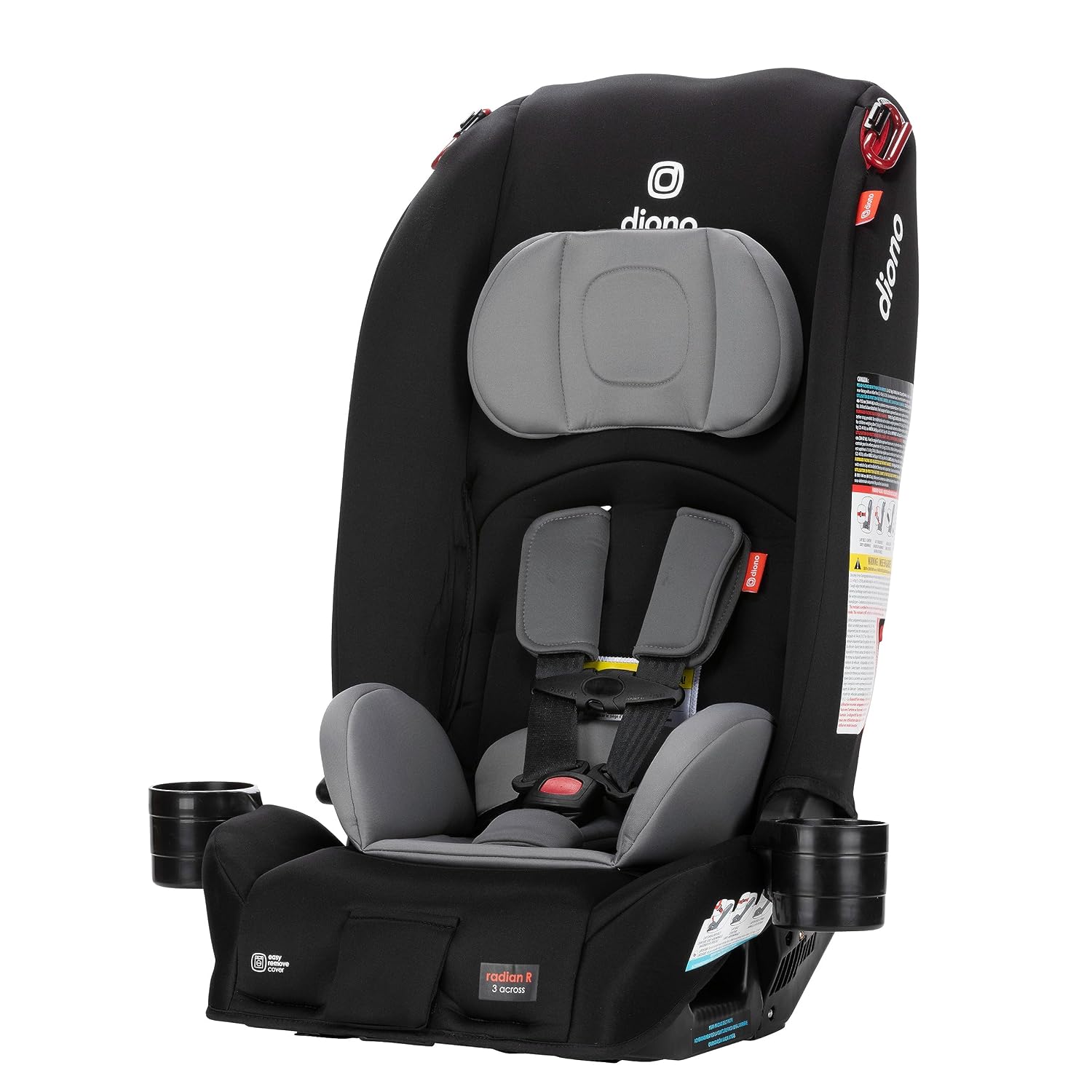 Radian 3R, All-in-One Convertible Car Seat, Rear and Forward Facing, 10 Years 1 Car Seat, Slim Fit 3 Across, Black Storm
