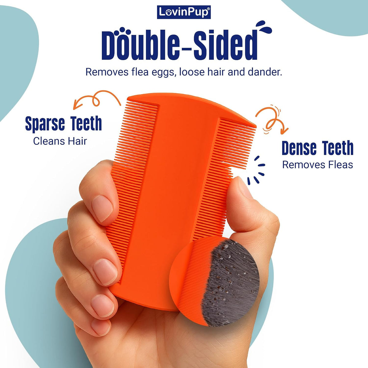 Pet Flea Comb for Dogs & Cats – Tick Removal Tool (3-Pack)