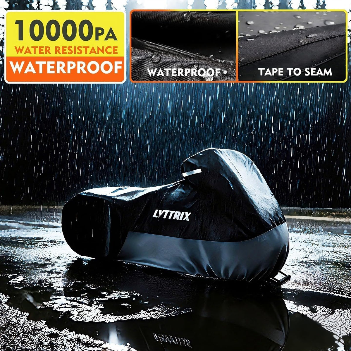 600D Motorcycle Cover Waterproof Outdoor Suitable for Touring Models Harley Davidson Road King, Street Glide,Electra