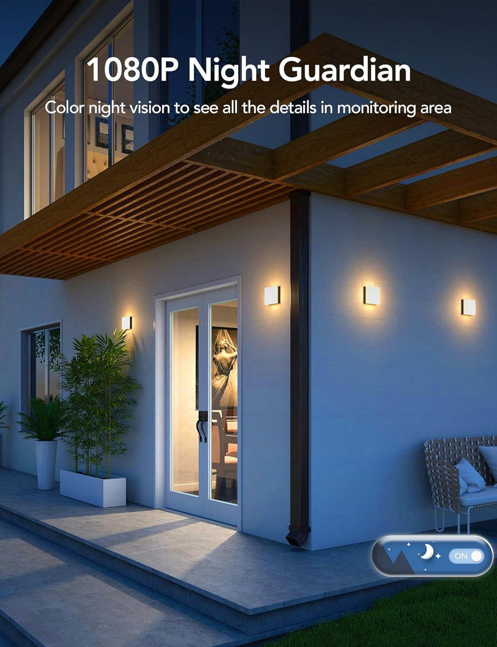 Solar Security Cameras Wireless Outdoor 2.4G WiFi, 360° View, Solar/Battery Powered, AI Human Detection, Color Night