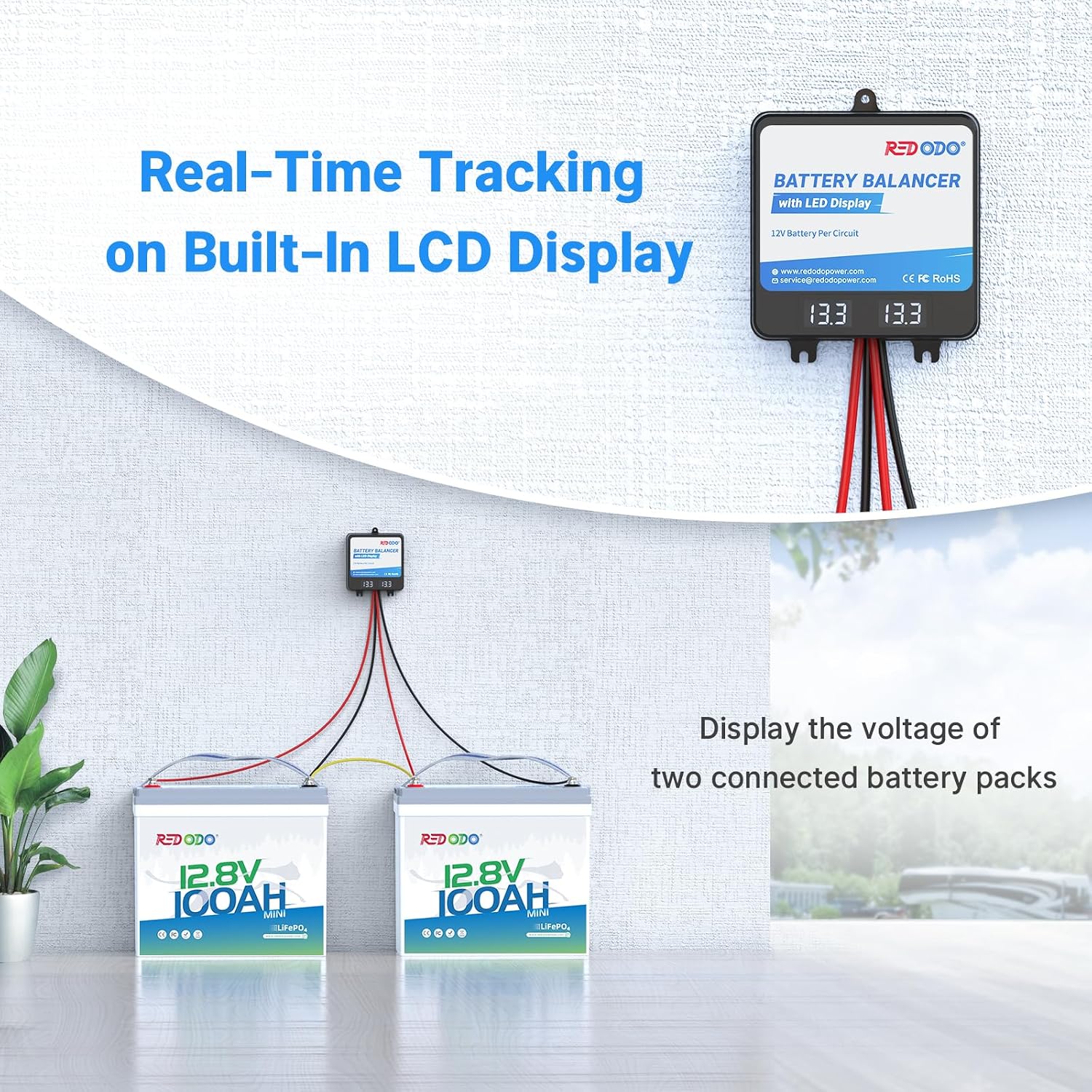 Battery Balancer 24V(2 * 12V), Equalizer for LiFePO4, Lead Acid, Gel | Equalize 12V Battery Banks, Extend Lithium