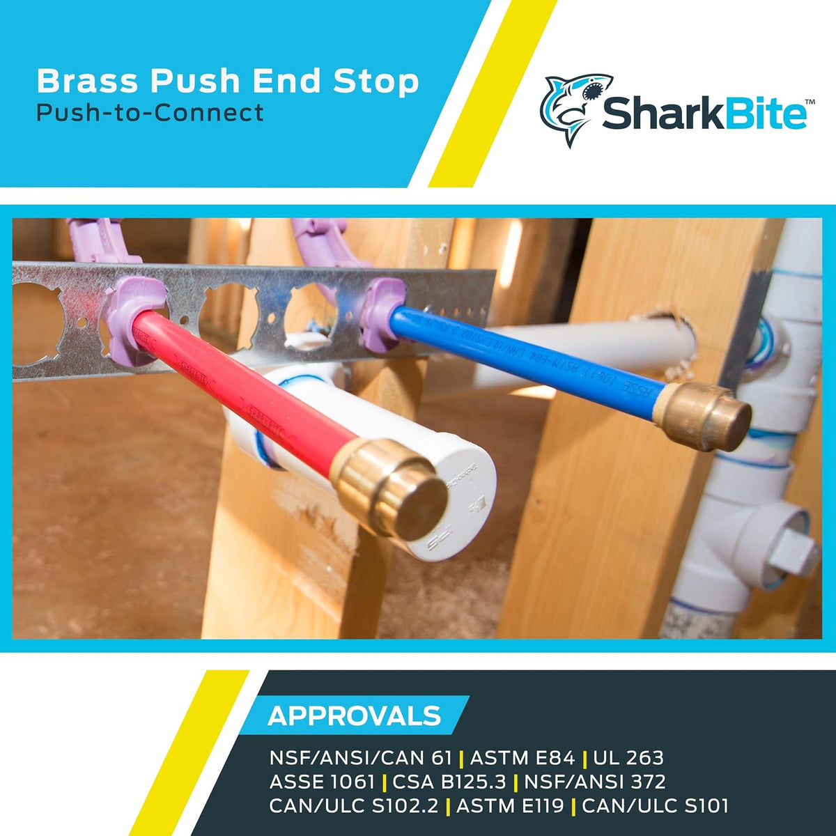 SharkBite 3/4 Inch Push Cap, Push to Connect Brass Plumbing Fitting, PEX Pipe, Copper, CPVC, PE-RT, HDPE, U518LFA