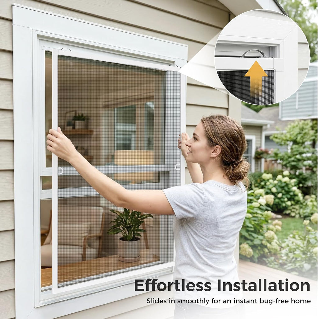 2-Pack Window Screen Frame Kit, Heavy-Duty DIY Window Screen Replacement Kit Up to 48" x 48" with Upgraded Aluminum