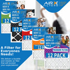 18x24x2 Furnace & AC Filter MERV 8 Dust 12-Pack