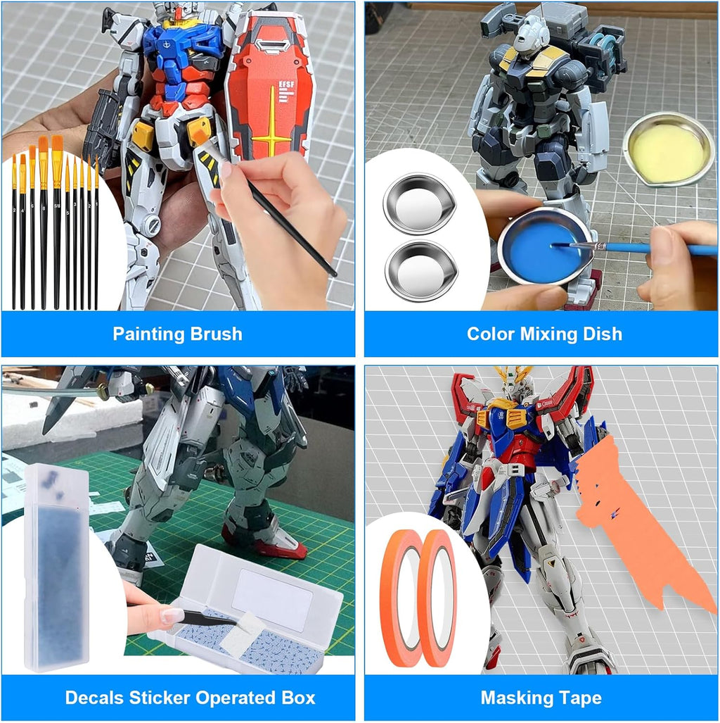 Gundam Tool Kit, 192 Pcs Professional Model Tool Kit for Gundam, Modeling Tools for Models with Decals Sticker