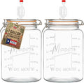 2-Pack 1-Gallon Mason Glass Fermenting Jars with Airlock Lids – Wide Mouth with Ounce & Milliliter Markings for Mead