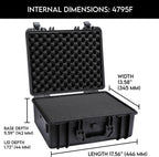 Cases - Element 4795F Waterproof Hard Case with Foam Insert - IP67 Dustproof | Impact-Resistant | 19 x 16 x 9 Ext Dim