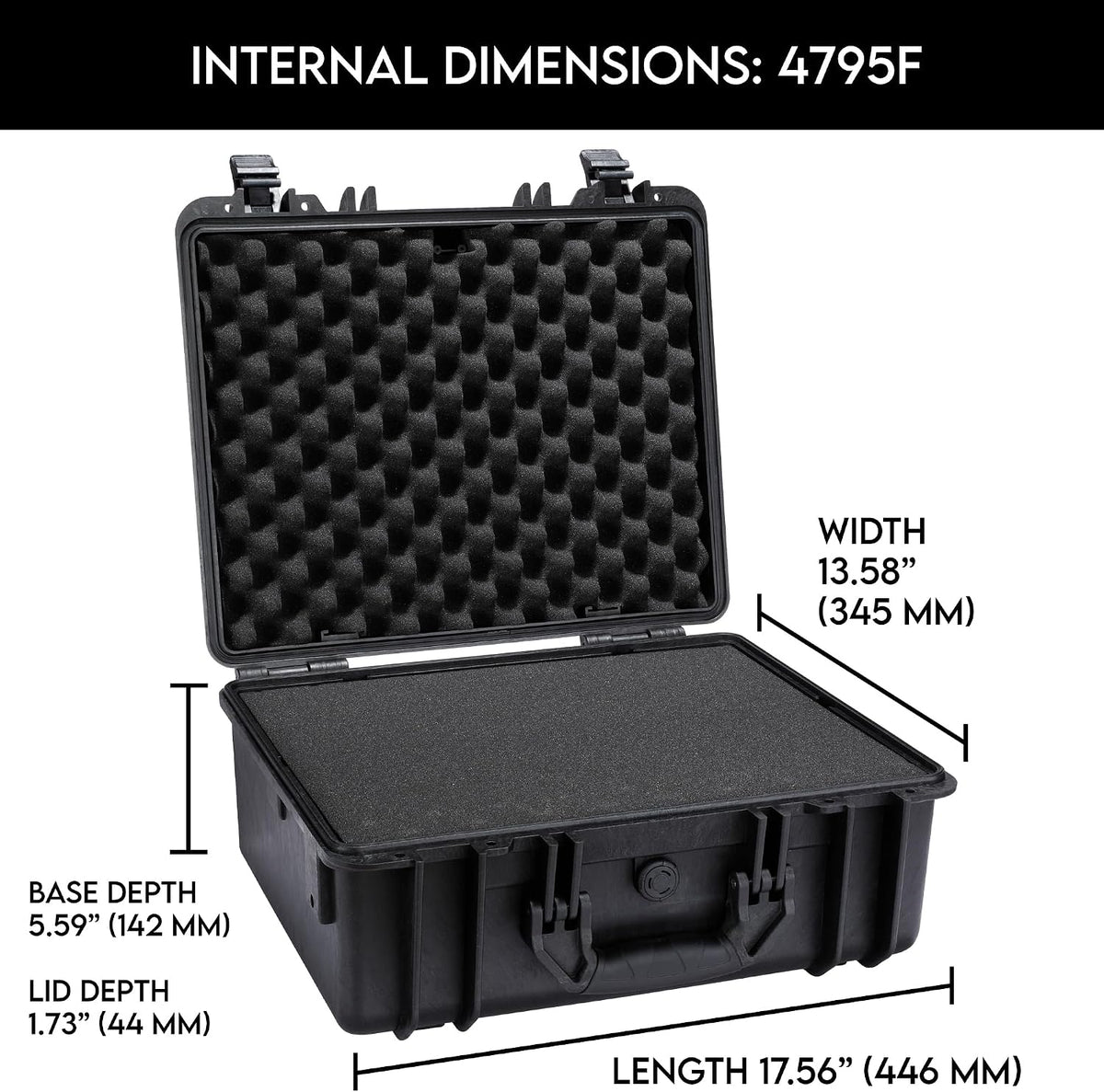 Cases - Element 4795F Waterproof Hard Case with Foam Insert - IP67 Dustproof | Impact-Resistant | 19 x 16 x 9 Ext Dim