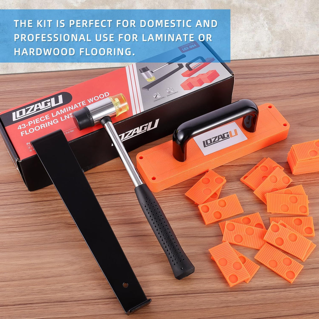 43-Piece Laminate Flooring Tools, LVP installation kit, Vinyl Flooring Tools, Tapping Block with Handle, Spacers