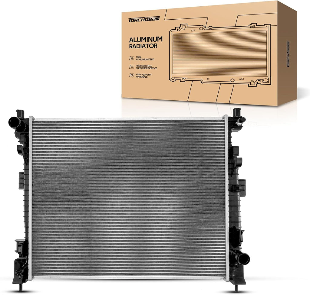 Torchbeam Replacement Engine Radiator for 2016-2022 Grand Cherokee 3.6L, 2016-2022 Durango 3.6L, 2022 Grand Cherokee WK, 2016-2019 Grand Cherokee 3.0T Transmission Oil Cooler Included CU13656