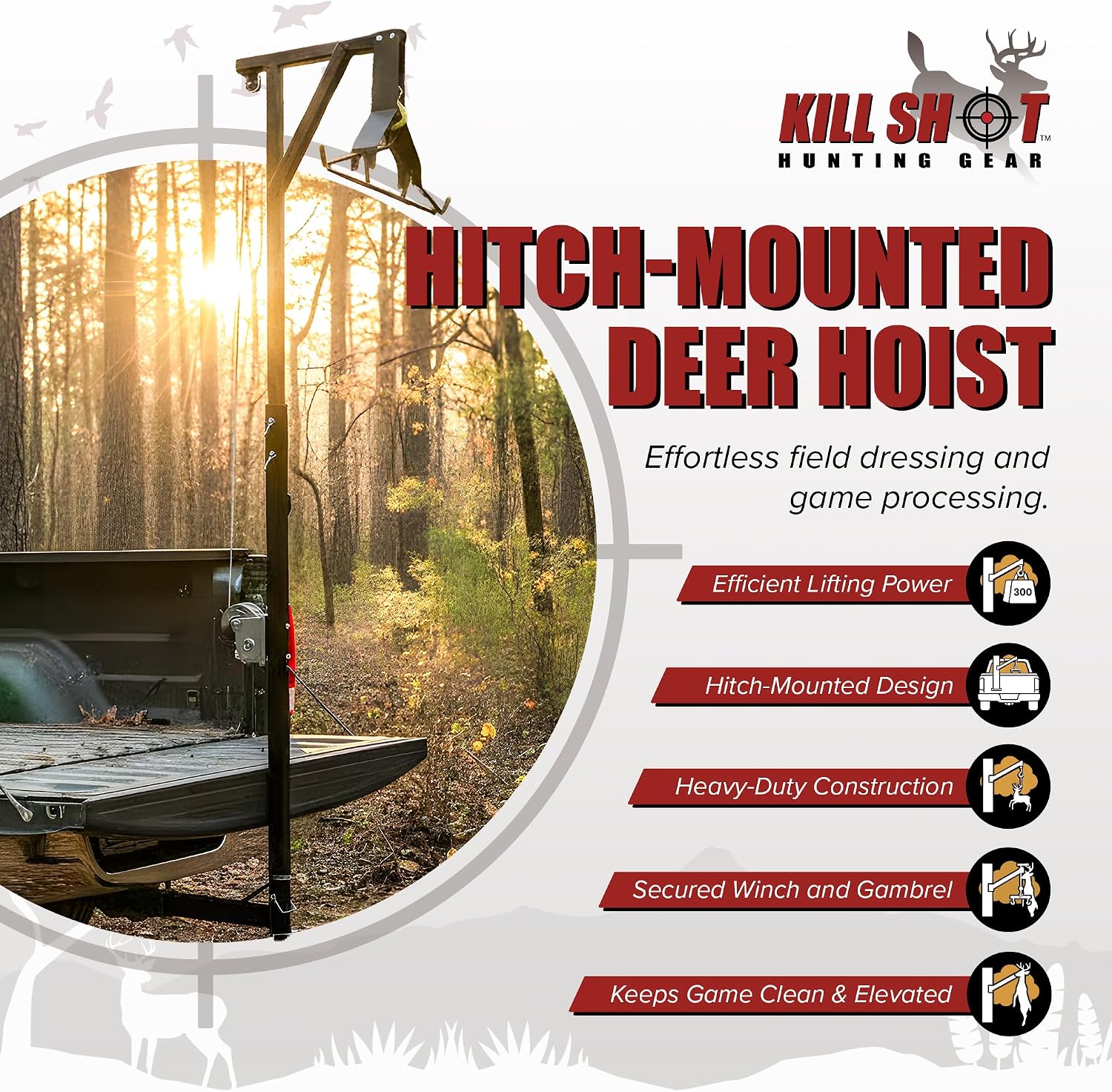 Steel Hitch-Mounted Deer Hoist with Gambrel