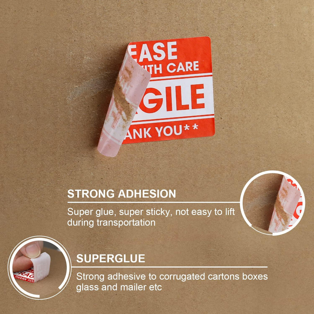 2"x 3" Fragile Stickers 500 Packing Labels Handle with Care Strong Adhesive for Box Shipping and Moving