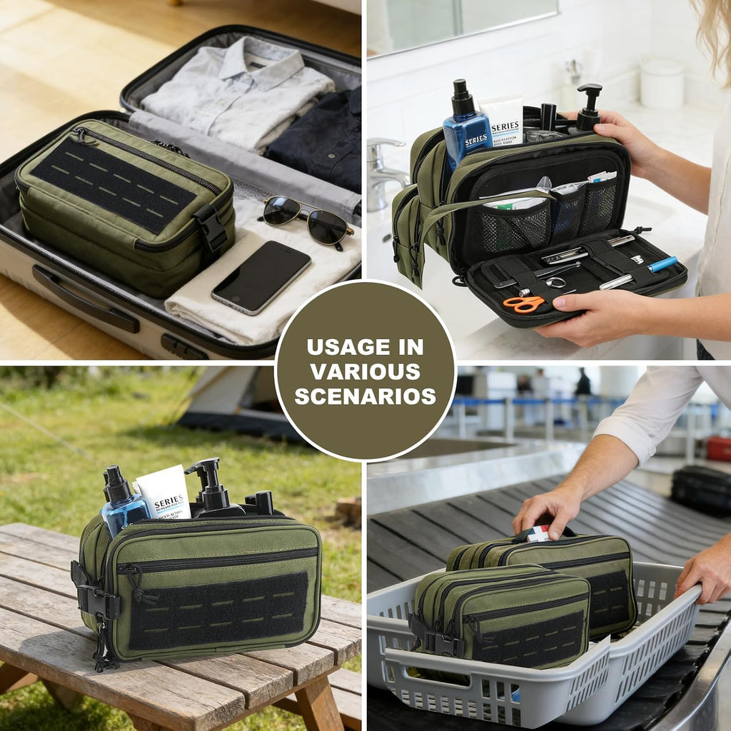 Small Travel Medicine Bag,4 Layers Pill Bottle Medication Organizer Case, 1000d Canvas EDC Tactical First Aid Bag