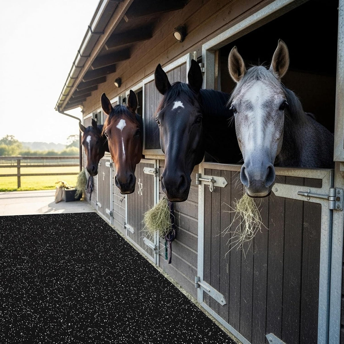 Heavy Duty Rubber Horse Stall Mats 4x6 ft Horse Stable Mat | Large, Waterproof, Non Slip, Washable,Easy to Clean for
