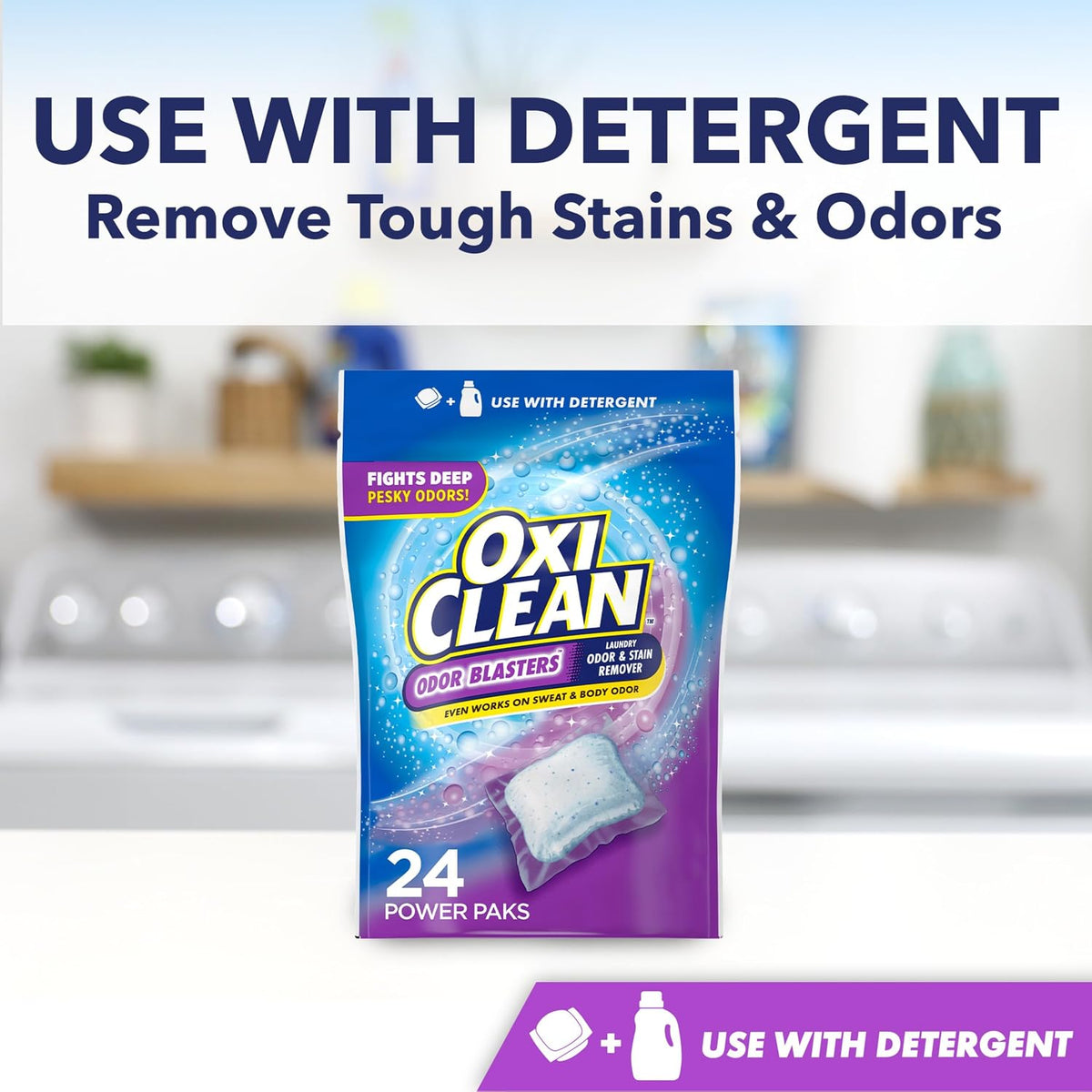 Odor Blasters Odor and Stain Remover Laundry Power Paks, 24 Ct