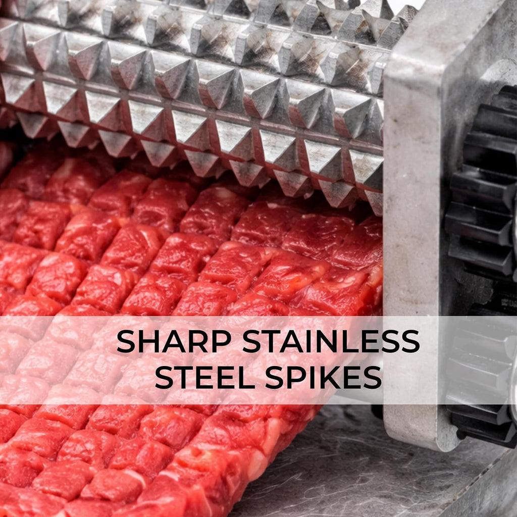 Manual Meat Tenderizer Heavy Duty – Commercial Rolling Cuber Tool Steak Flatten Tool Meat Tenderizer Grinder Clamp-on