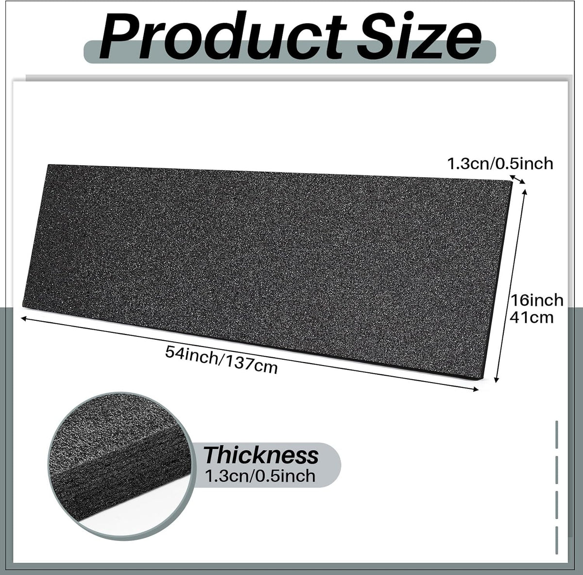 54 X 16 X 0.5 Inch Polyethylene Foam Sheet for Gun Case