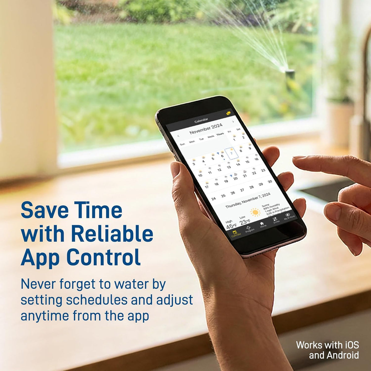 B-hyve Indoor Smart Sprinkler Controller - 8-Zone - WiFi Irrigation Controller - App Controlled Irrigation with