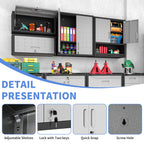 Wall Mounted Metal Storage Cabinet, Garage Hanging Tool Cabinet