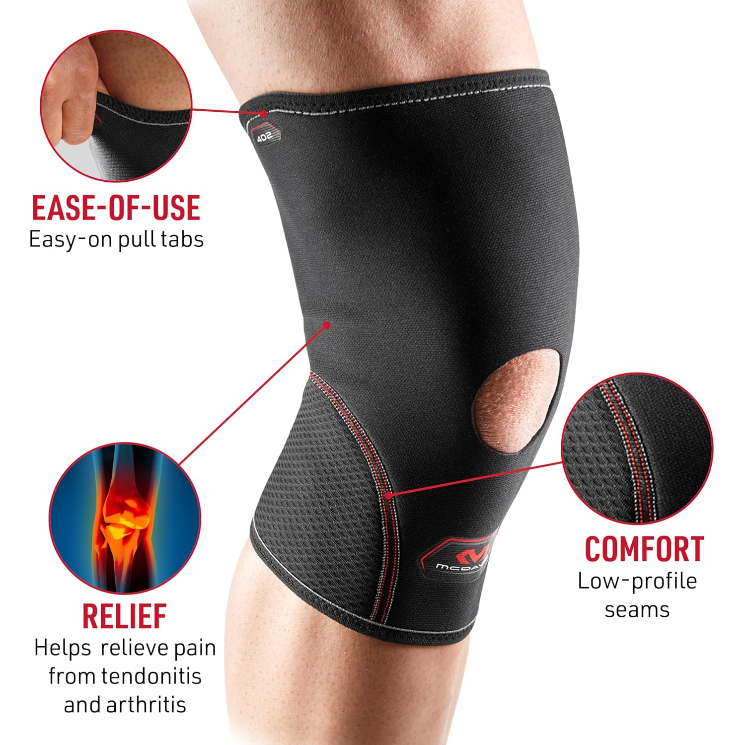 Knee Compression Sleeves Men/Women, Open Patella Knee Brace, Stabilizer for Minor Arthritis, Bursitis, Tendonitis