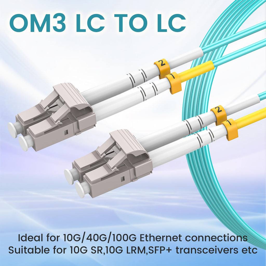 6 Pack 1M/3ft LC to LC Fiber Patch Cable OM3 Multimode