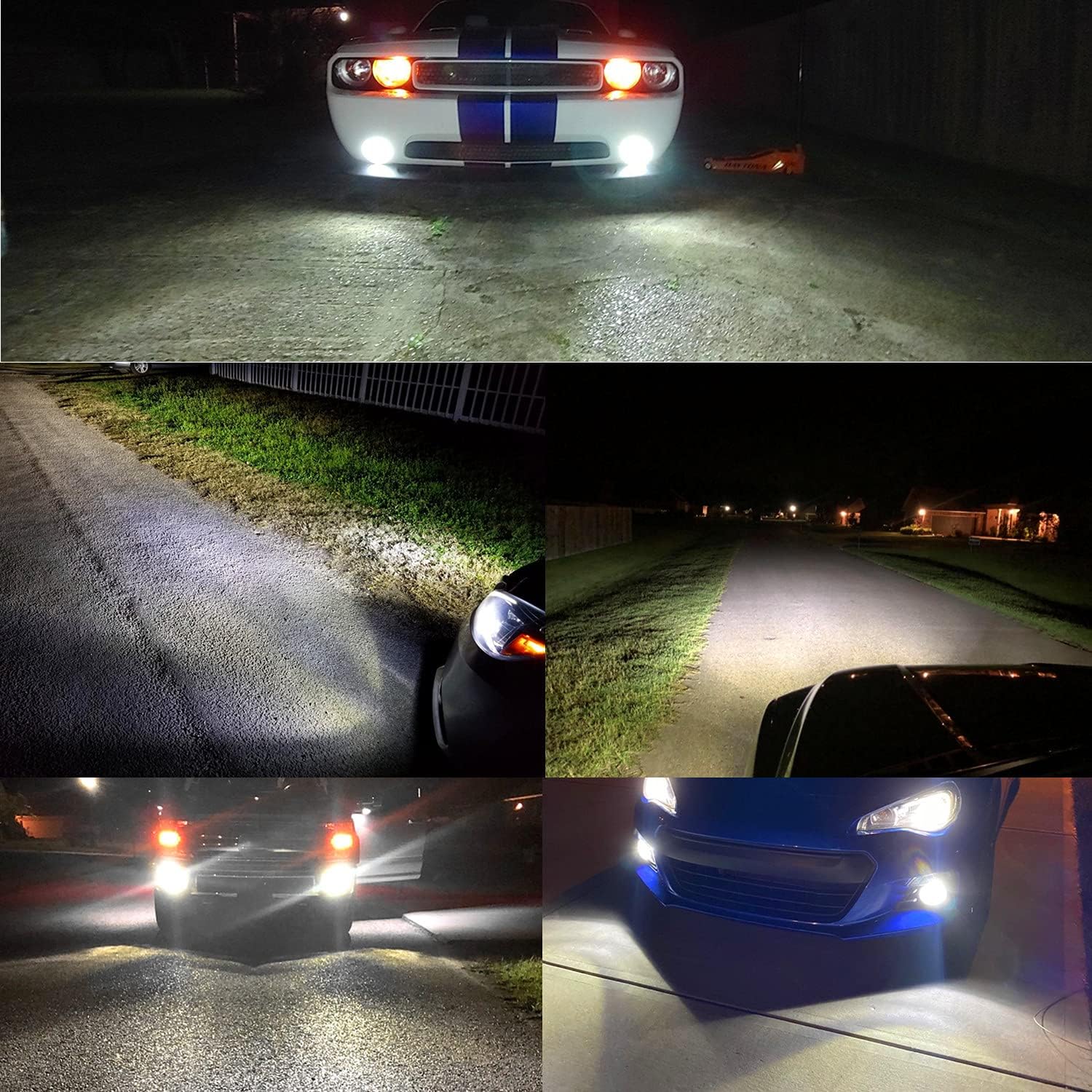 3800lm 899 880 LED Fog Light Bulbs, Super Bright PG13 Base 884 885 887 893 H27 H32, ETI 56-SMD (6000K Xenon White)