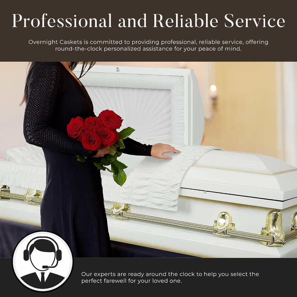 Spartan Collection Funeral Casket White w/White Interior