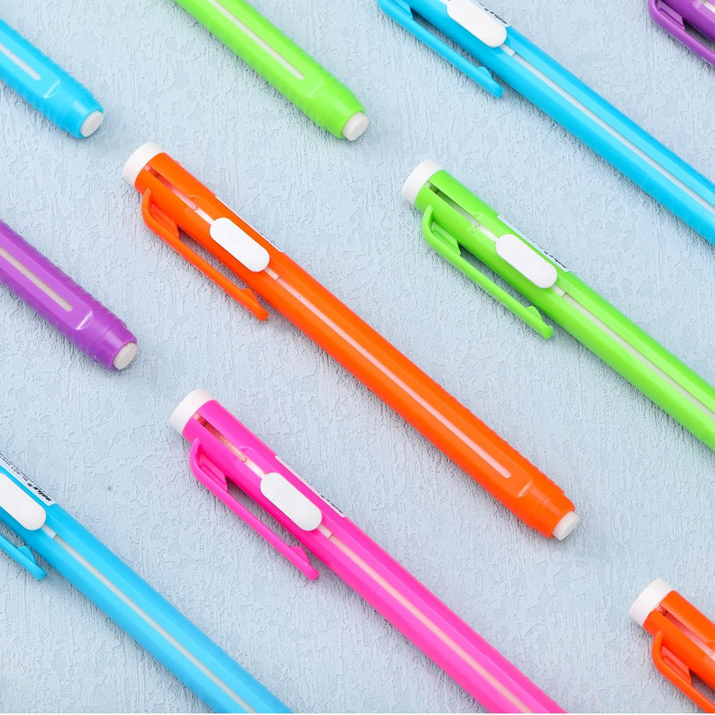 30 Pcs Retractable Mechanical Eraser Pen, School Pen-Style Erasers Pencil Click Bulk for School Office Painting