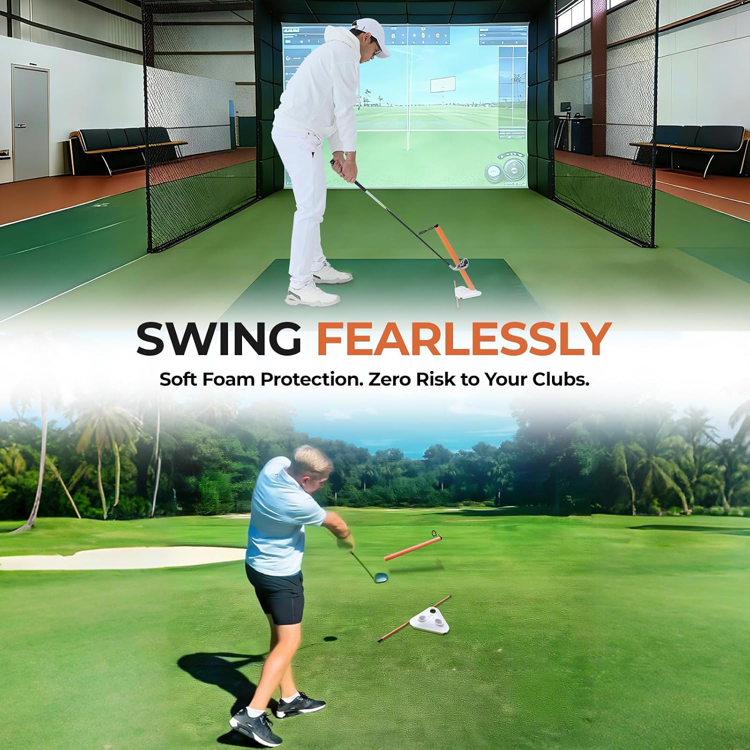 Visual Lock Golf Training Aid – Instant Head Stability & Swing Plane Trainer – Master Swing Path, Fix Swaying, and
