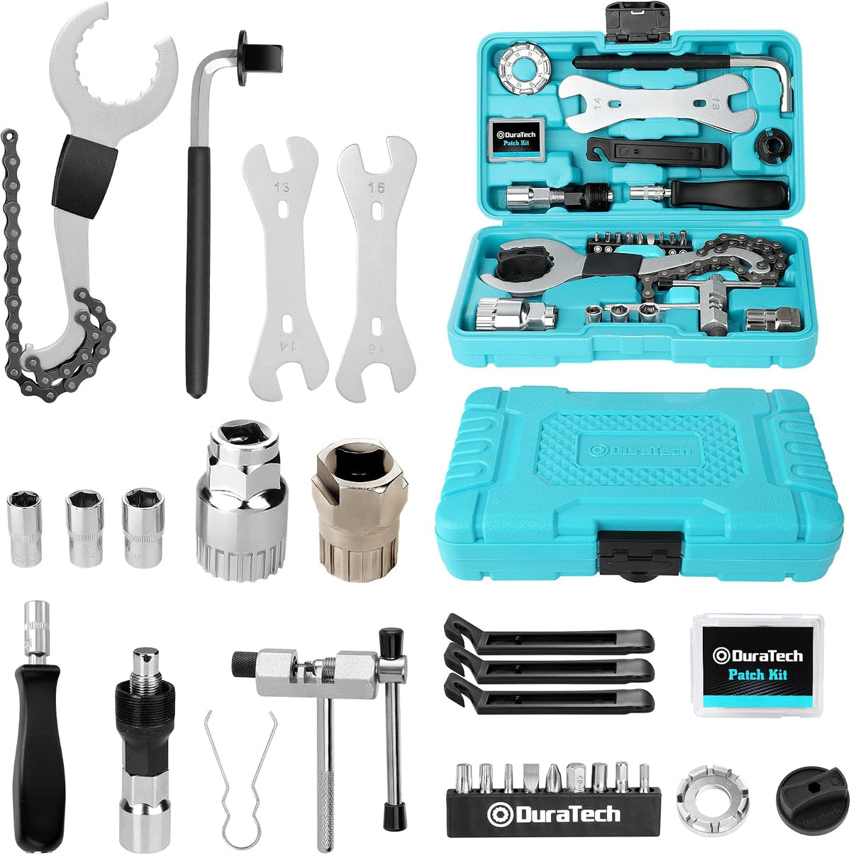 DURATECH 31 Pieces Bicycle Tool Kit, Bike Repair Tools with Storage Box