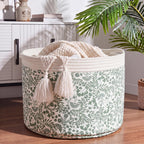 Large Green Cotton Rope Storage Baskets for Nursery