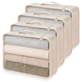 4 Pcs XL Packing Cube for Travel Luggage,Simple,Beige